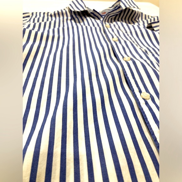 Jack & Jones original M men’s cotton blue and white button up short sleeve shirt - Picture 2 of 2